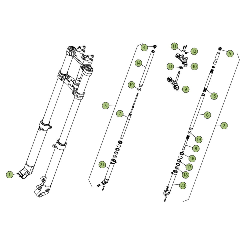 Beta REV250 4T 08 Gabel Ersatzteile
