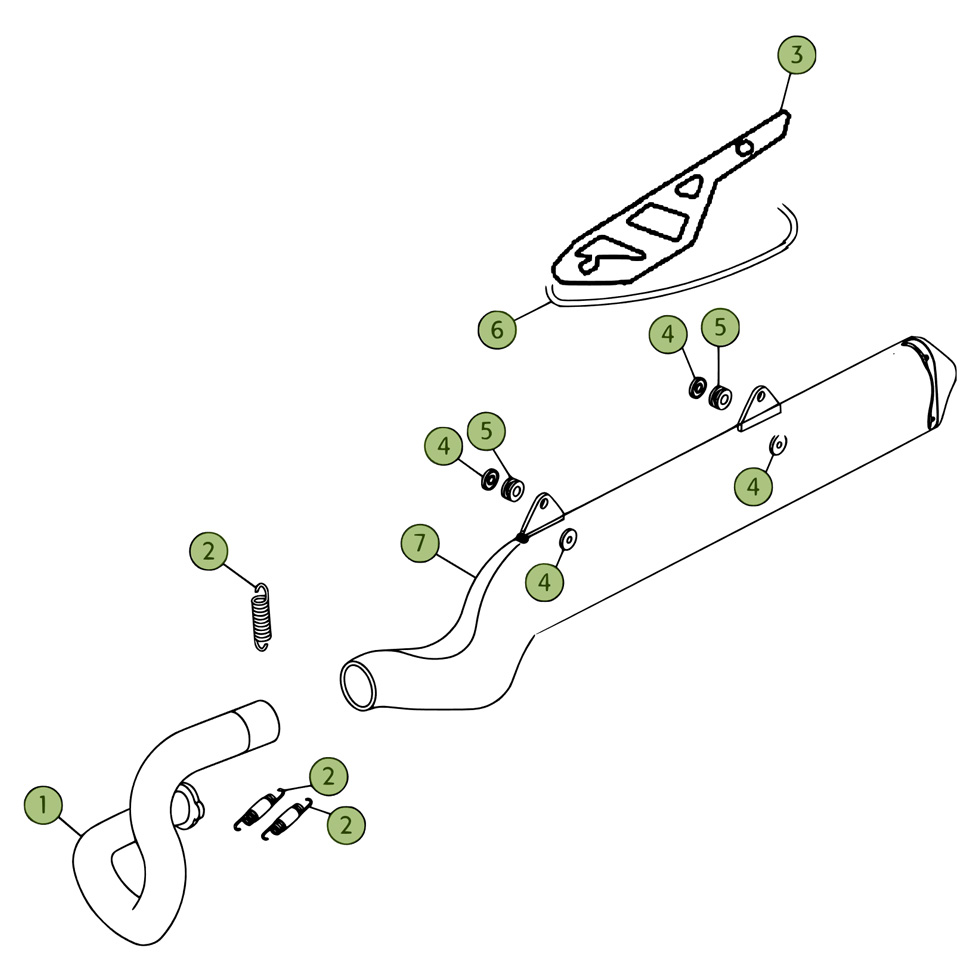 Beta REV250 4T 08 Auspuffsystem Ersatzteile