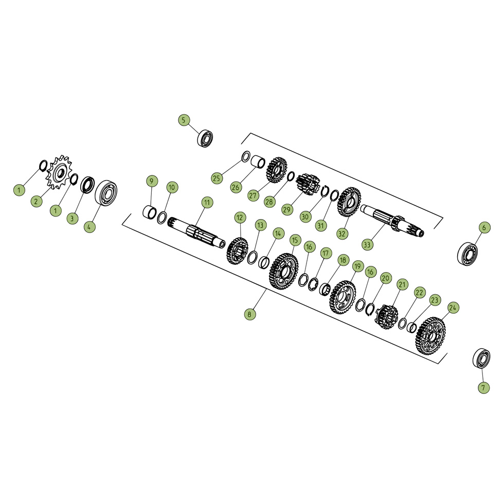 Beta REV250 4T 08 Getriebe Ersatzteile