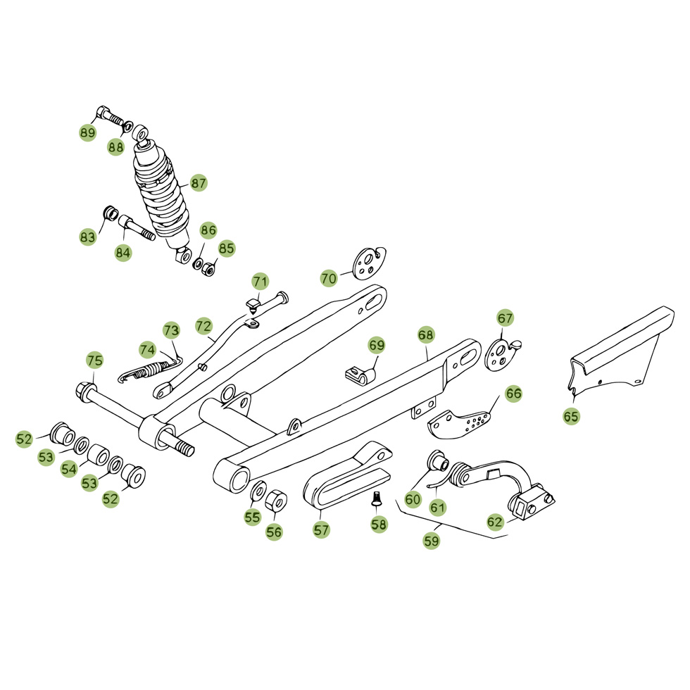 Beta REV50 08 Schwingarm/Federbein Ersatzteile