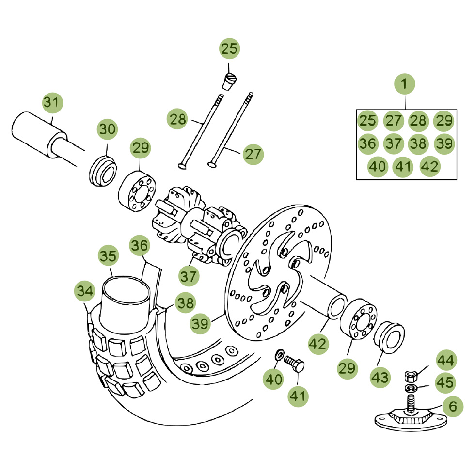 Beta REV50 08 Vorderrad Ersatzteile