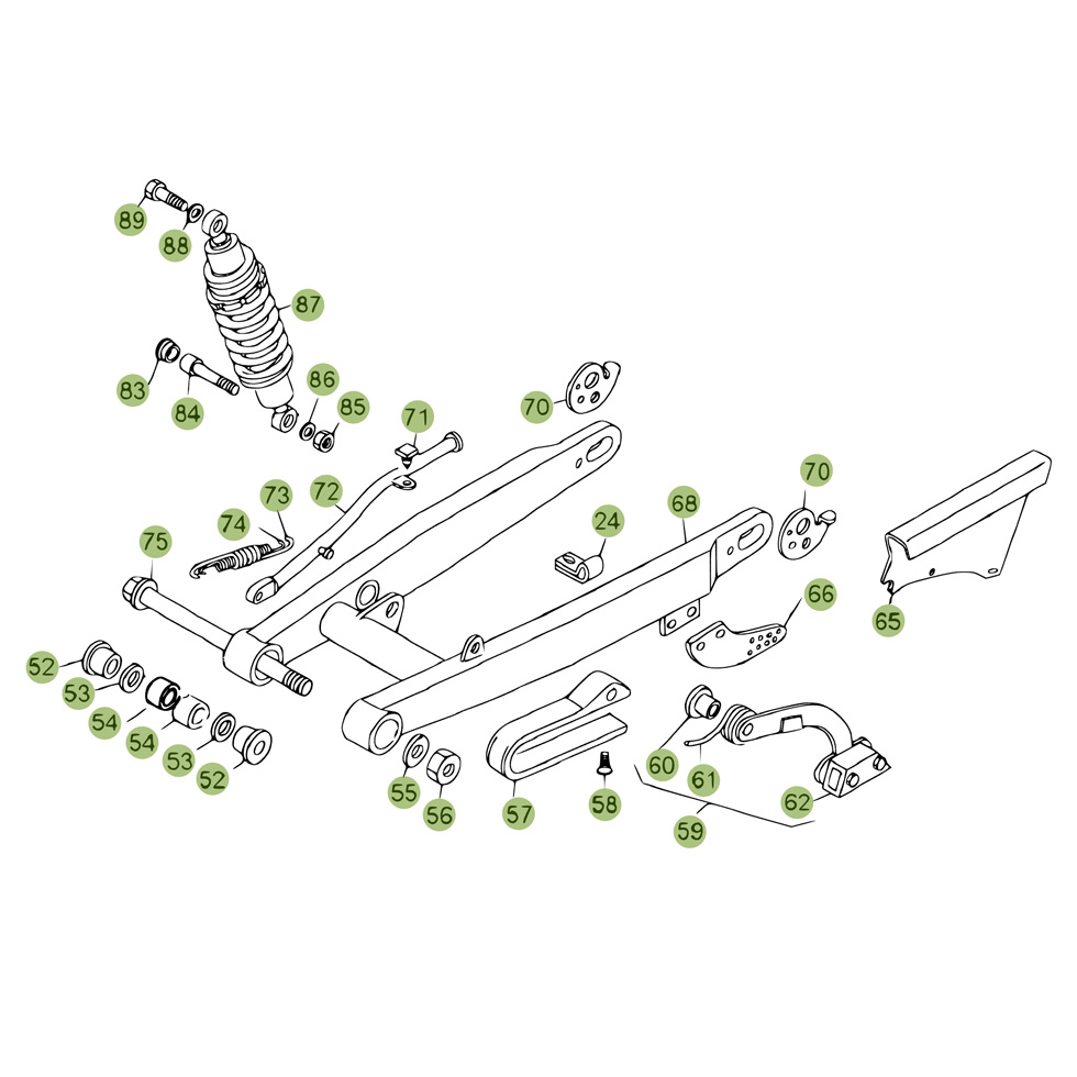 Beta REV80 08 Schwingarm/Federbein Ersatzteile