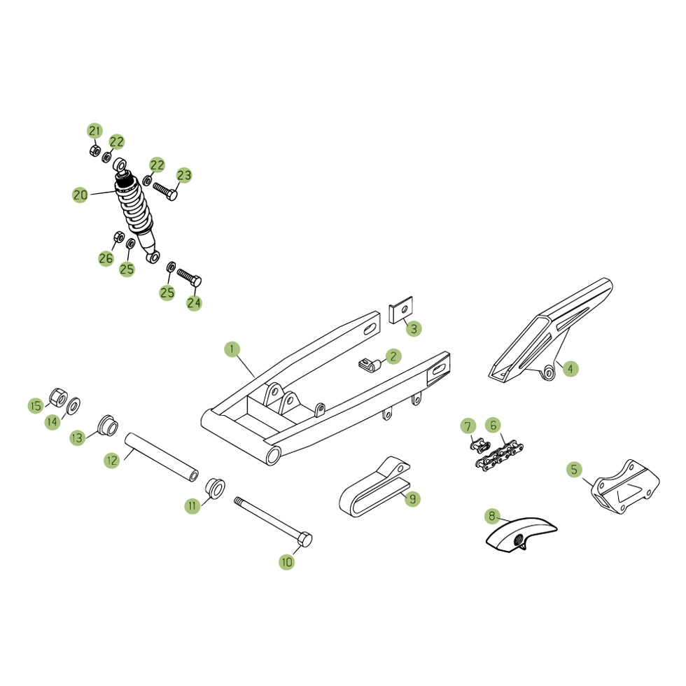 Beta RR125 09 Schwingarm/Federbein Ersatzteile