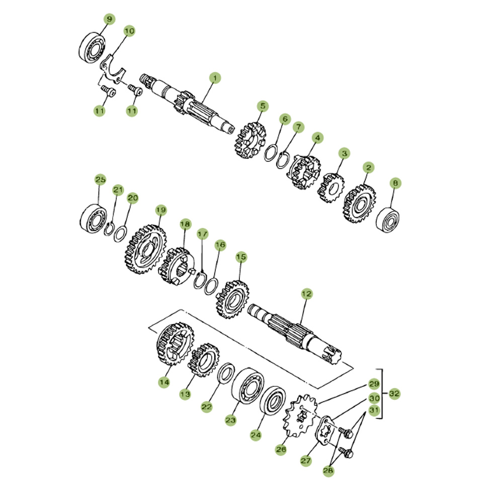 Beta RR125 11 Getriebe Ersatzteile