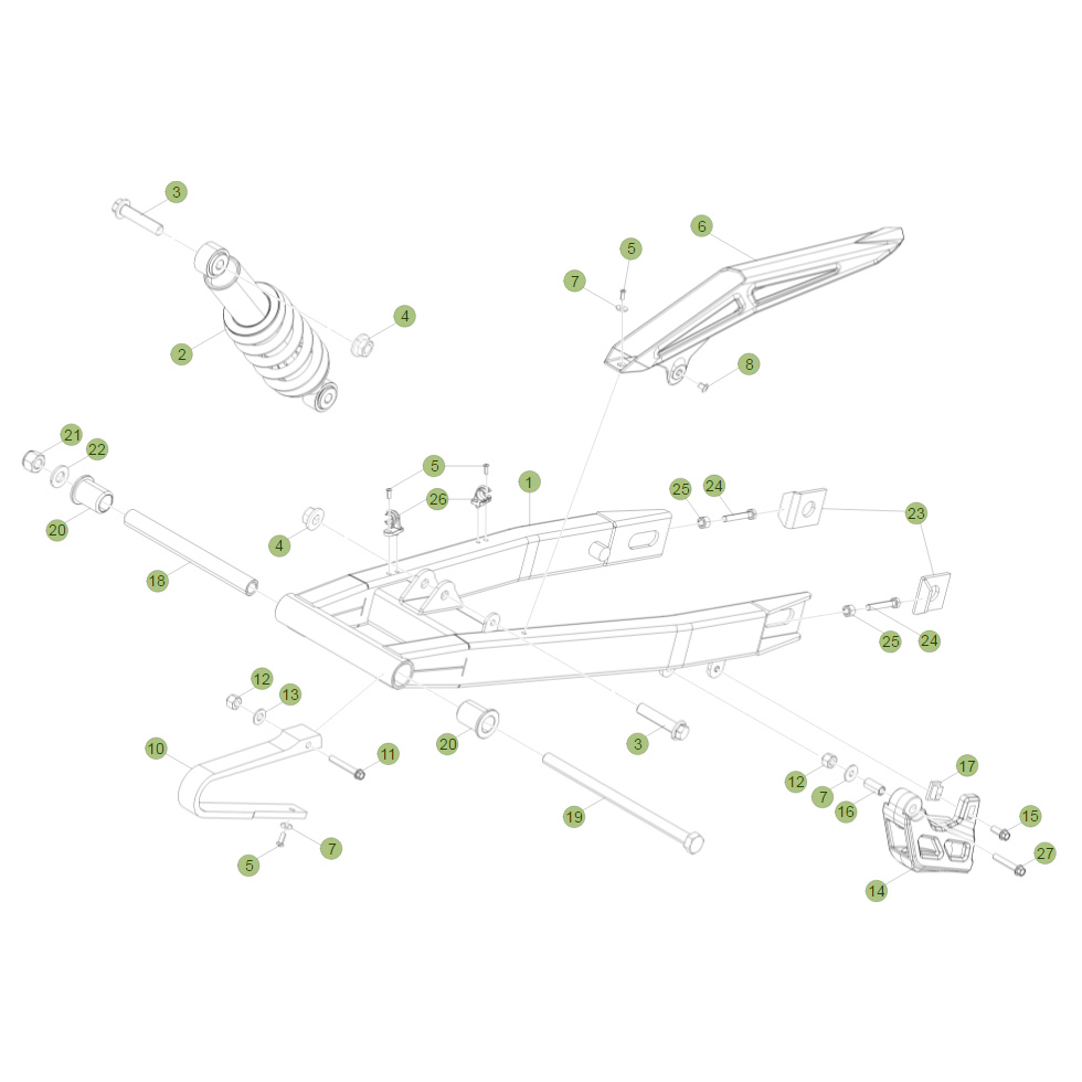Beta RR125 13 Schwingarm/Federbein Ersatzteile