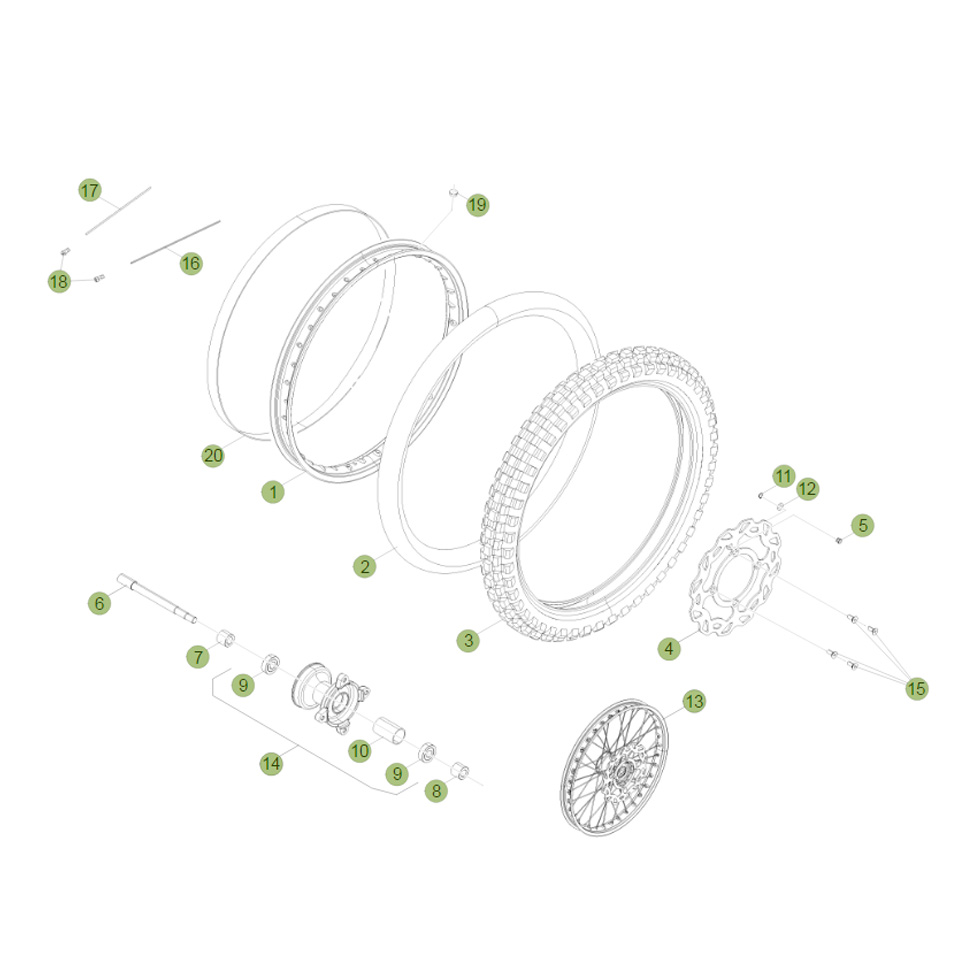 Beta RR125 13 Vorderrad Ersatzteile