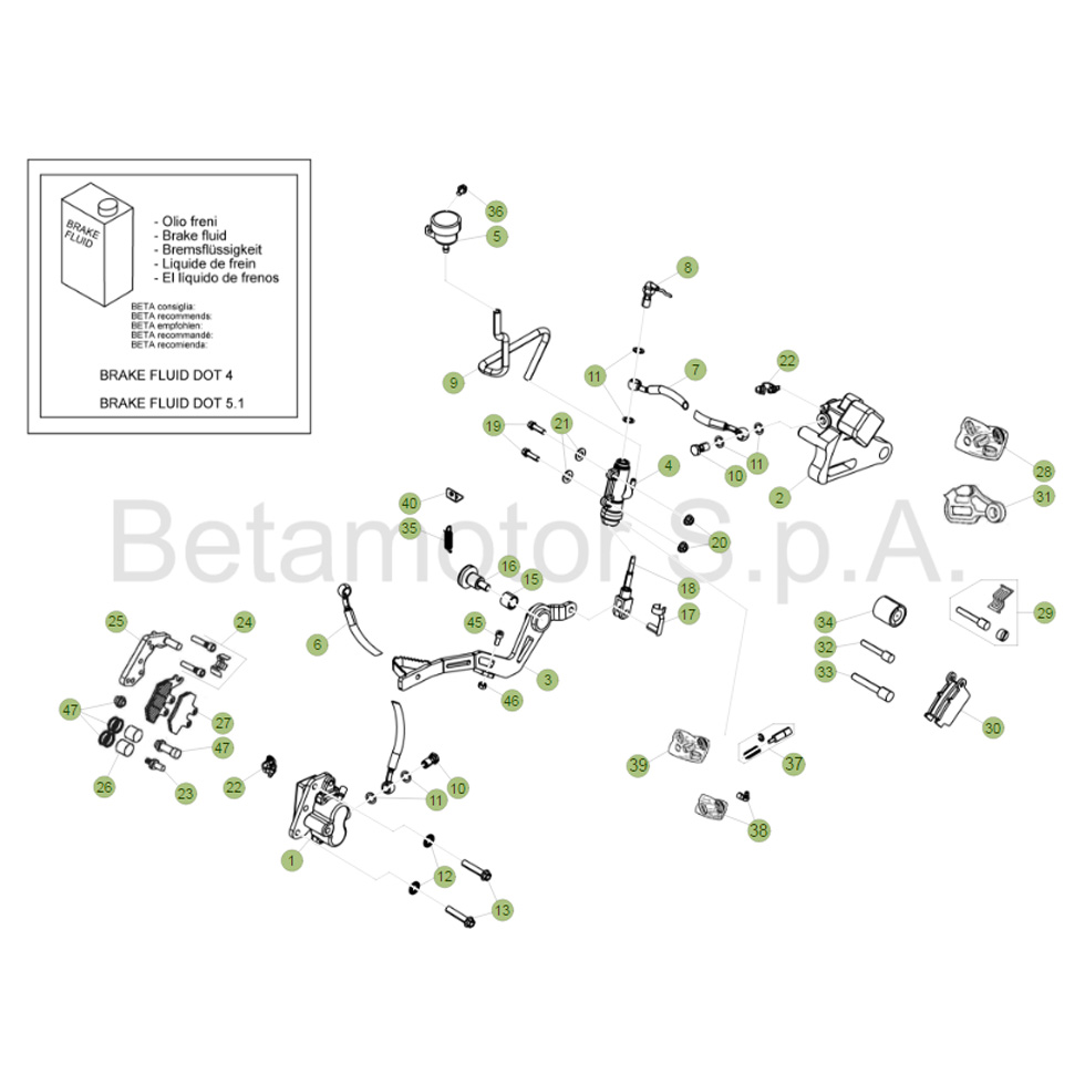 Beta RR125 15 Bremsen Ersatzteile