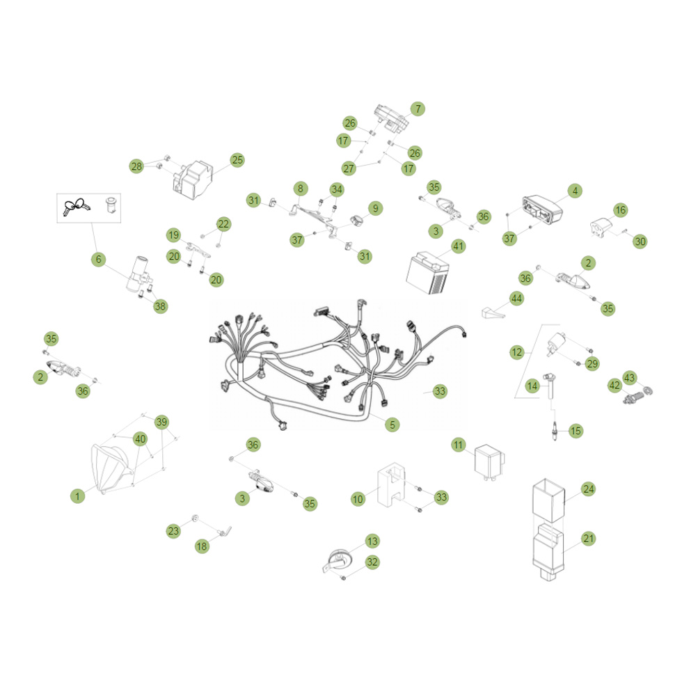 Beta RR125 15 Kabelstrang Ersatzteile