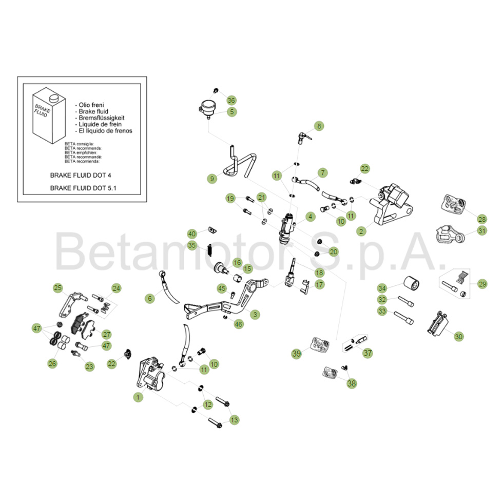 Beta RR125 16 Bremsen Ersatzteile