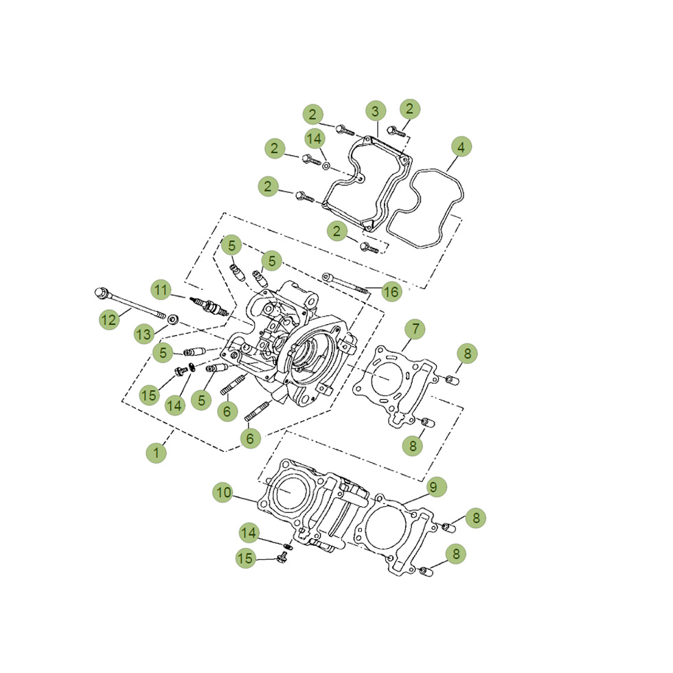 Beta RR125 LC 13 Zylinder/Zylinderkopf/Ventiltrieb 1 Ersatzteile