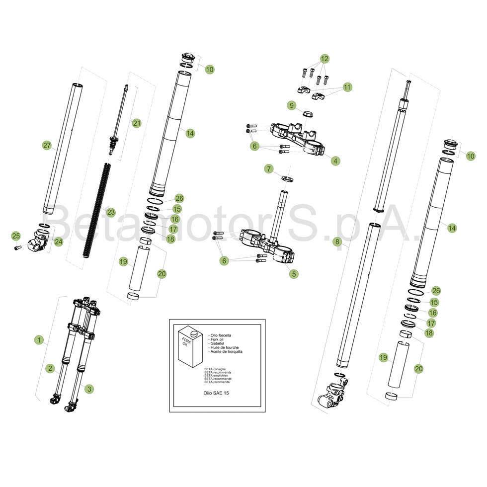 Beta 125 LC 17 Gabel Ersatzteile