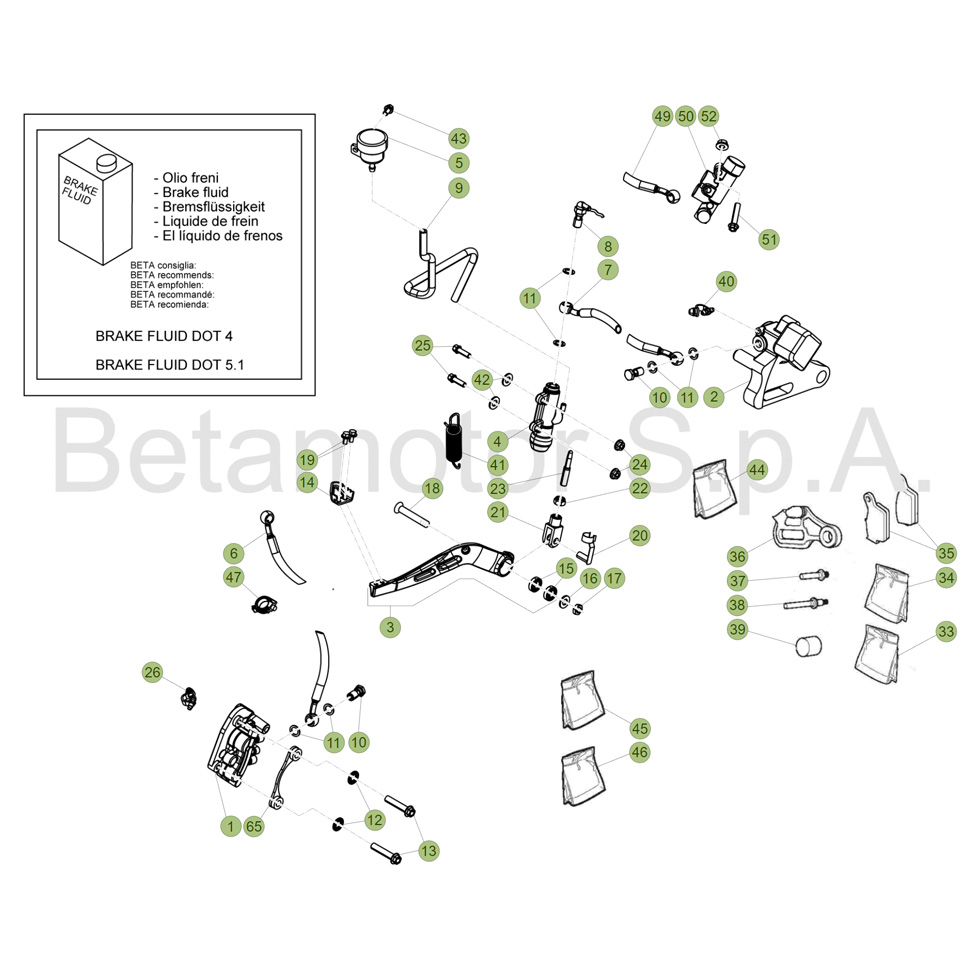 Beta 125 LC 17 Bremsen Ersatzteile Beta 125 LC 17 Bremsen Ersatzteile