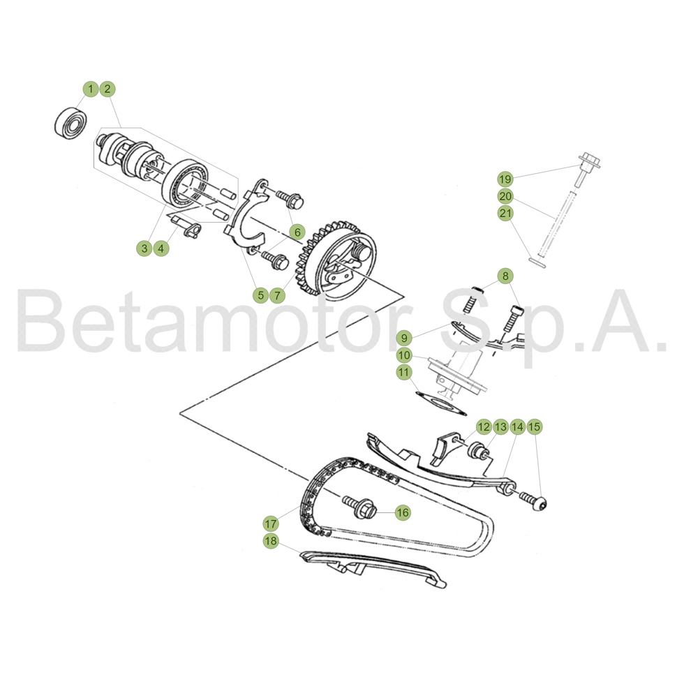 Beta 125 LC 17 Zylinder/Zylinderkopf/Ventiltrieb 3 Ersatzteile Beta 125 LC 17 Zylinder/Zylinderkopf/Ventiltrieb 3 Ersatzteile