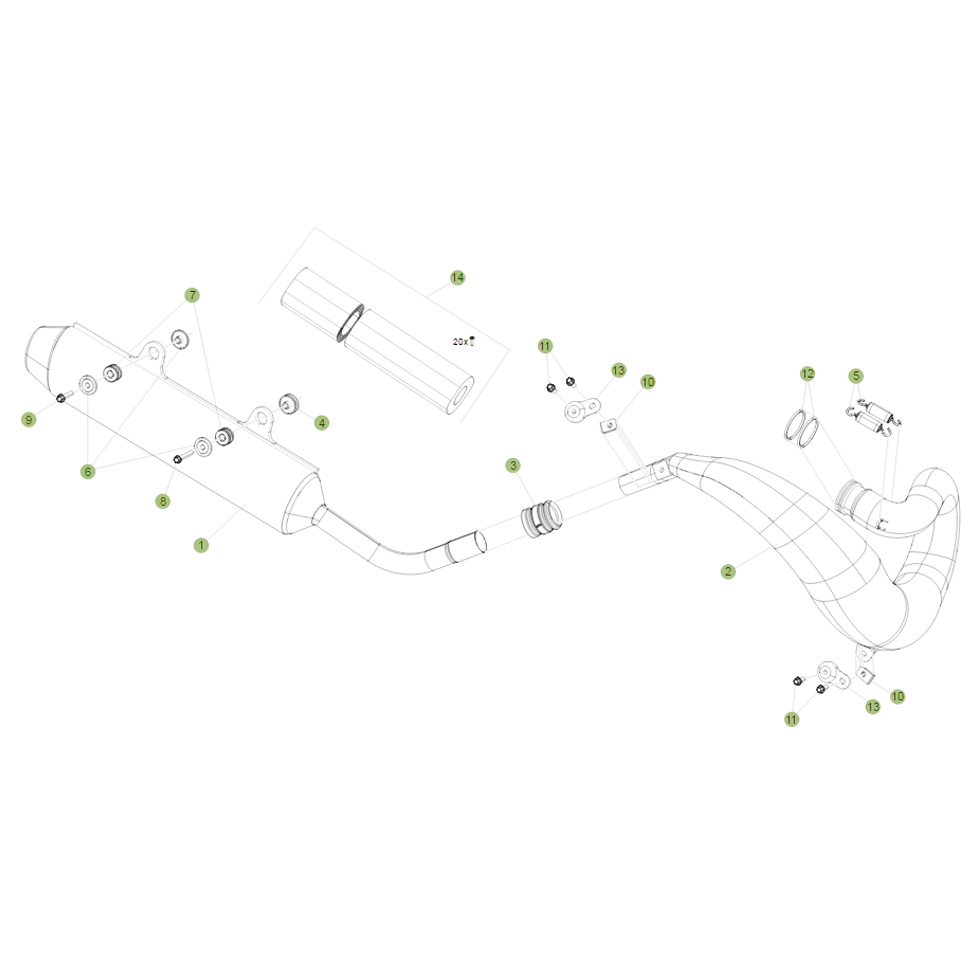 Beta RR250 2T 14 Auspuffsystem 1 Ersatzteile Beta RR250 2T 14 Auspuffsystem 1 Ersatzteile