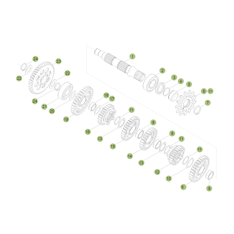 Beta RR250 2T 14 Getriebe 2 Ersatzteile Beta RR250 2T 14 Getriebe 2 Ersatzteile