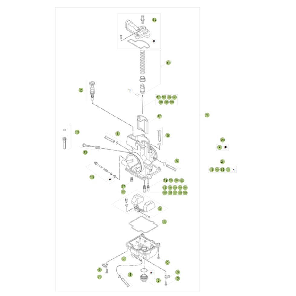 Beta RR250 2T 14 Vergaser Ersatzteile