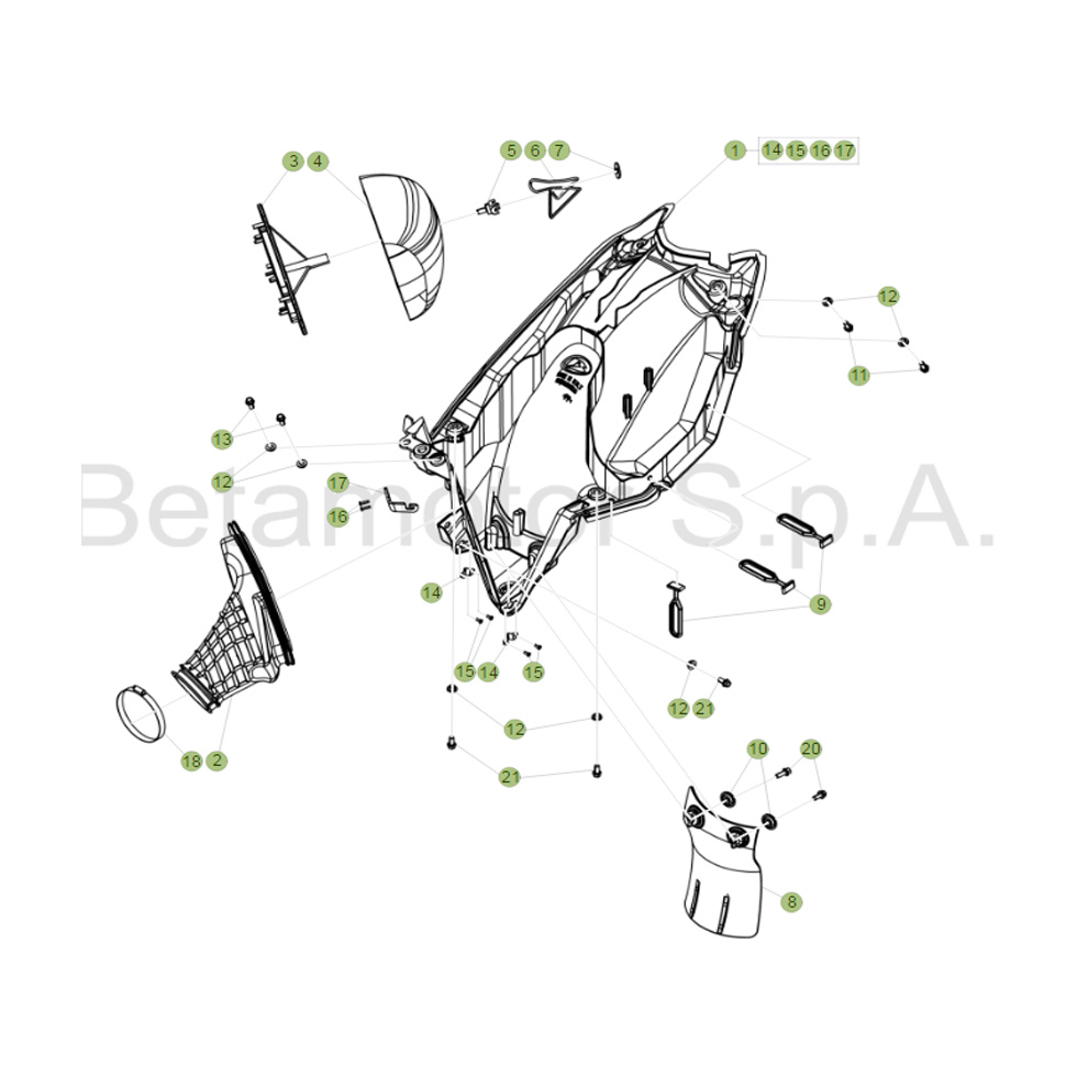 Beta RR300 17 Luftfilterkasten Ersatzteile