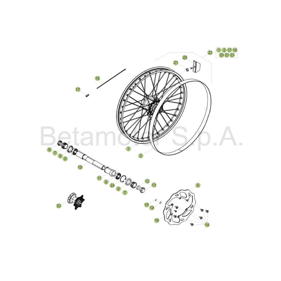 Beta RR300 17 Vorderrad Ersatzteile