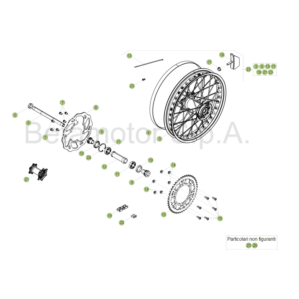 Beta RR300 18 Hinterrad Ersatzteile Beta RR300 18 Hinterrad Ersatzteile