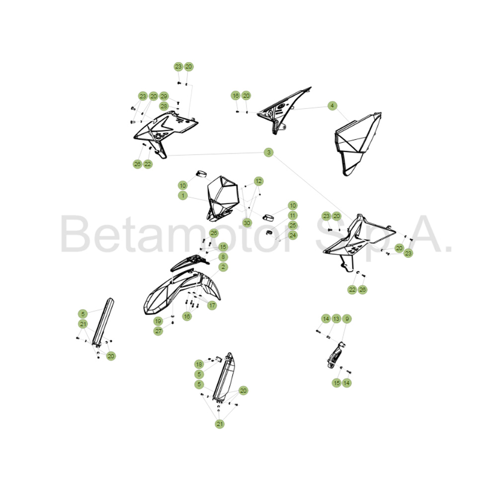 Beta  RR300 18 Verkleidung/Sitzbank/Tank 2 Ersatzteile