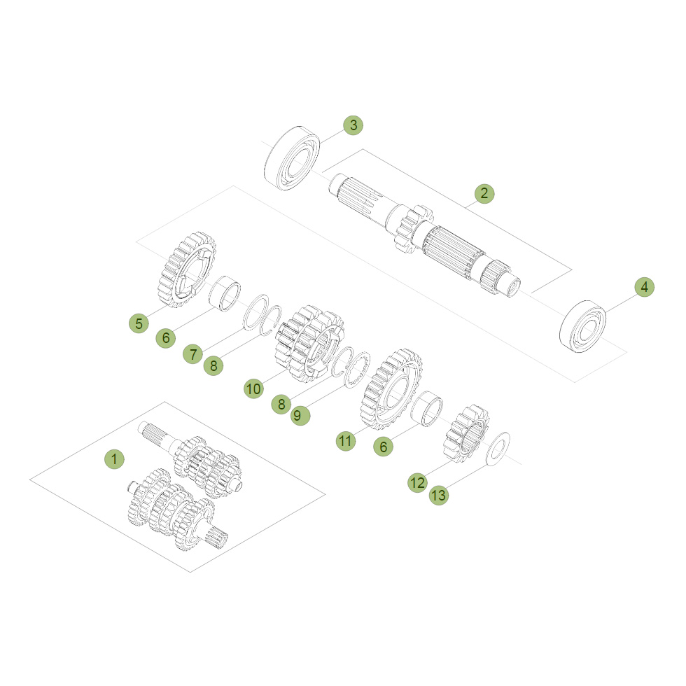 Beta  RR300 18 Getriebe 1 Ersatzteile