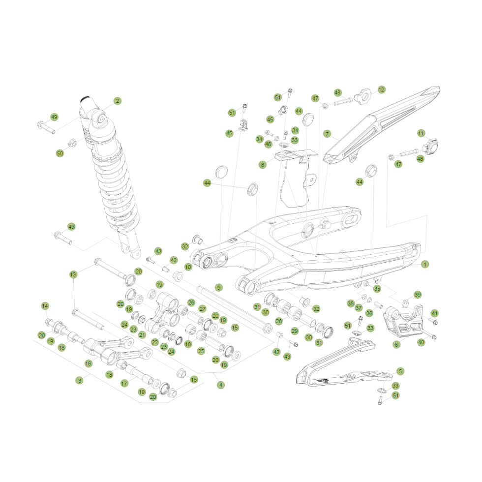 Beta RR300RC 19 Schwingarm/Federbein 1 Ersatzteile