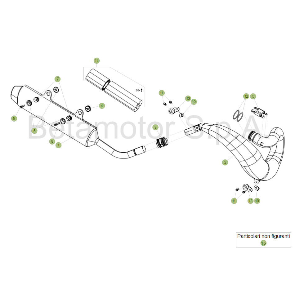 Beta RR300 Racing 18 Auspuffsystem Ersatzteile