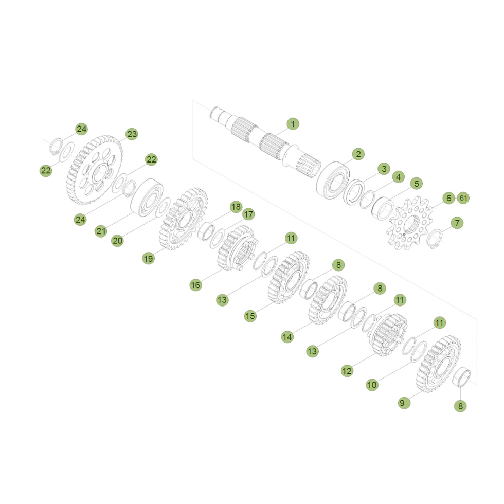 Beta RR300RC 19 Getriebe 2 Ersatzteile