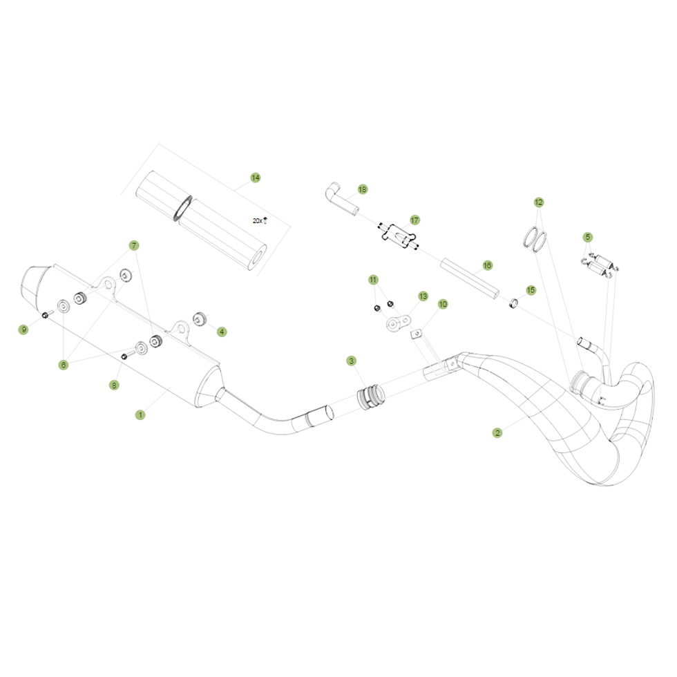 Beta RR300 15 Auspuffsystem 2 Ersatzteile Beta RR300 15 Auspuffsystem 2 Ersatzteile