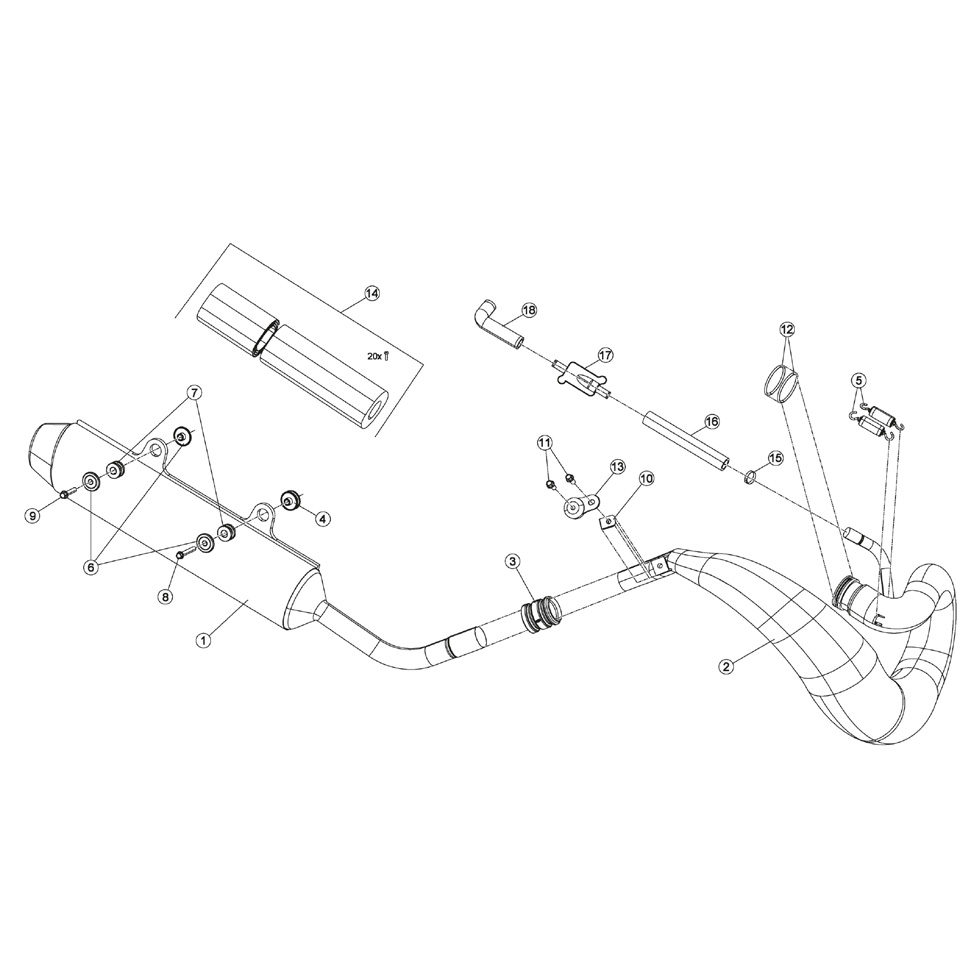 Beta RR300 14 Auspuffsystem 2 Ersatzteile Beta RR300 14 Auspuffsystem 2 Ersatzteile