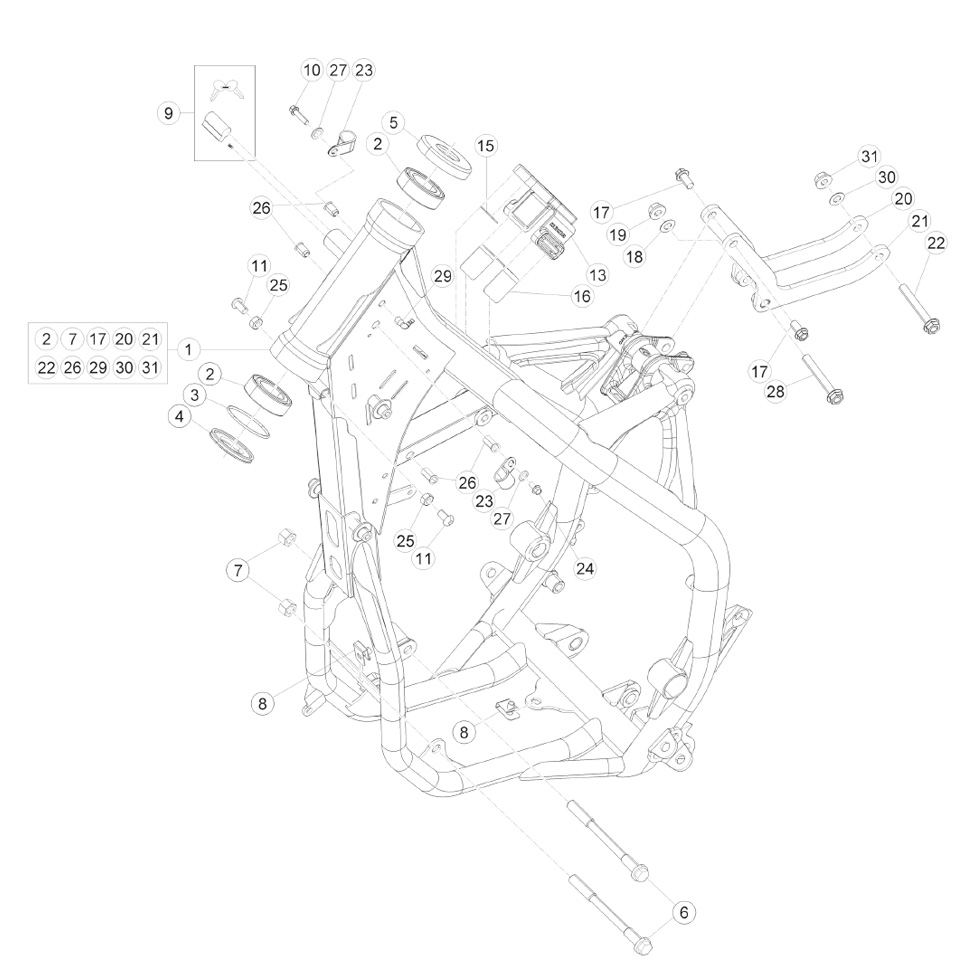 Beta RR300 16 Rahmen-Ausleger Ersatzteile