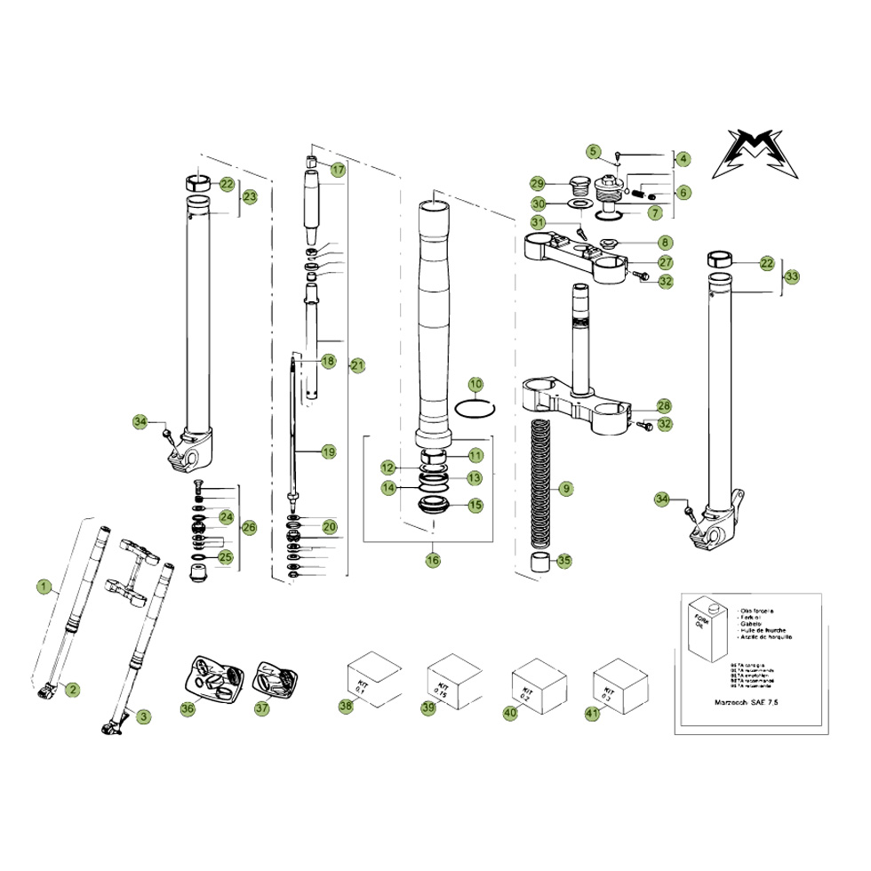 Beta RR350 11 Gabel Ersatzteile Beta RR350 11 Gabel Ersatzteile