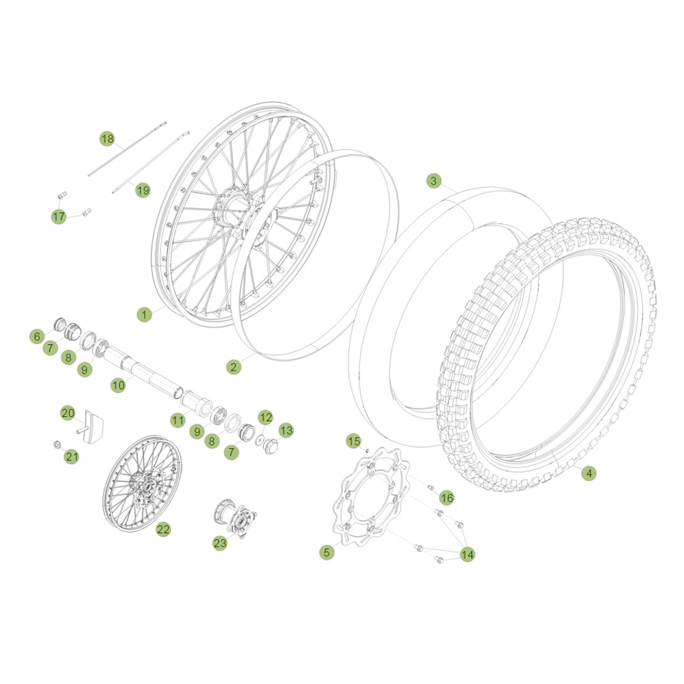 Beta RR350 12 Vorderrad Ersatzteile