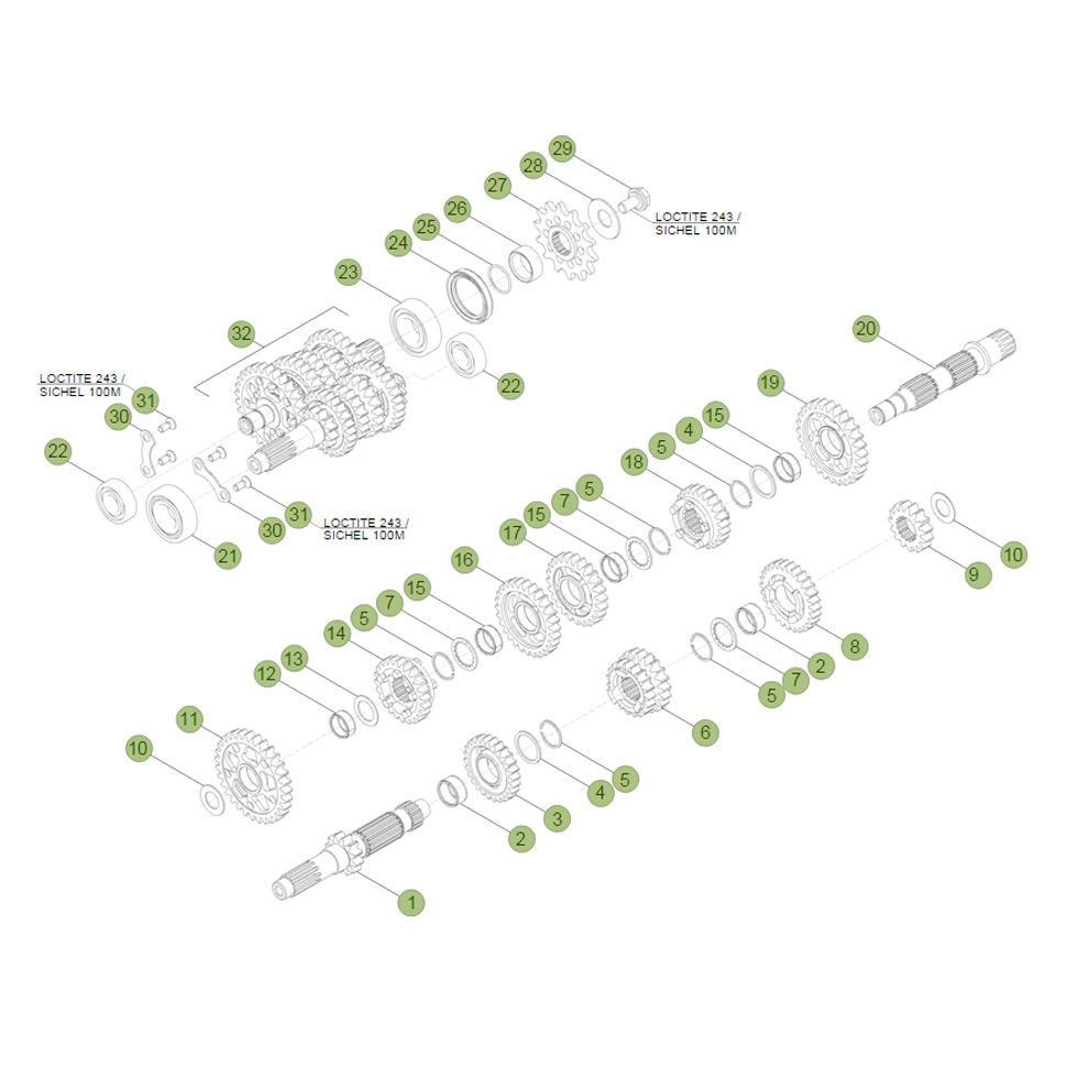 Beta RR350 16 Getriebe Ersatzteile