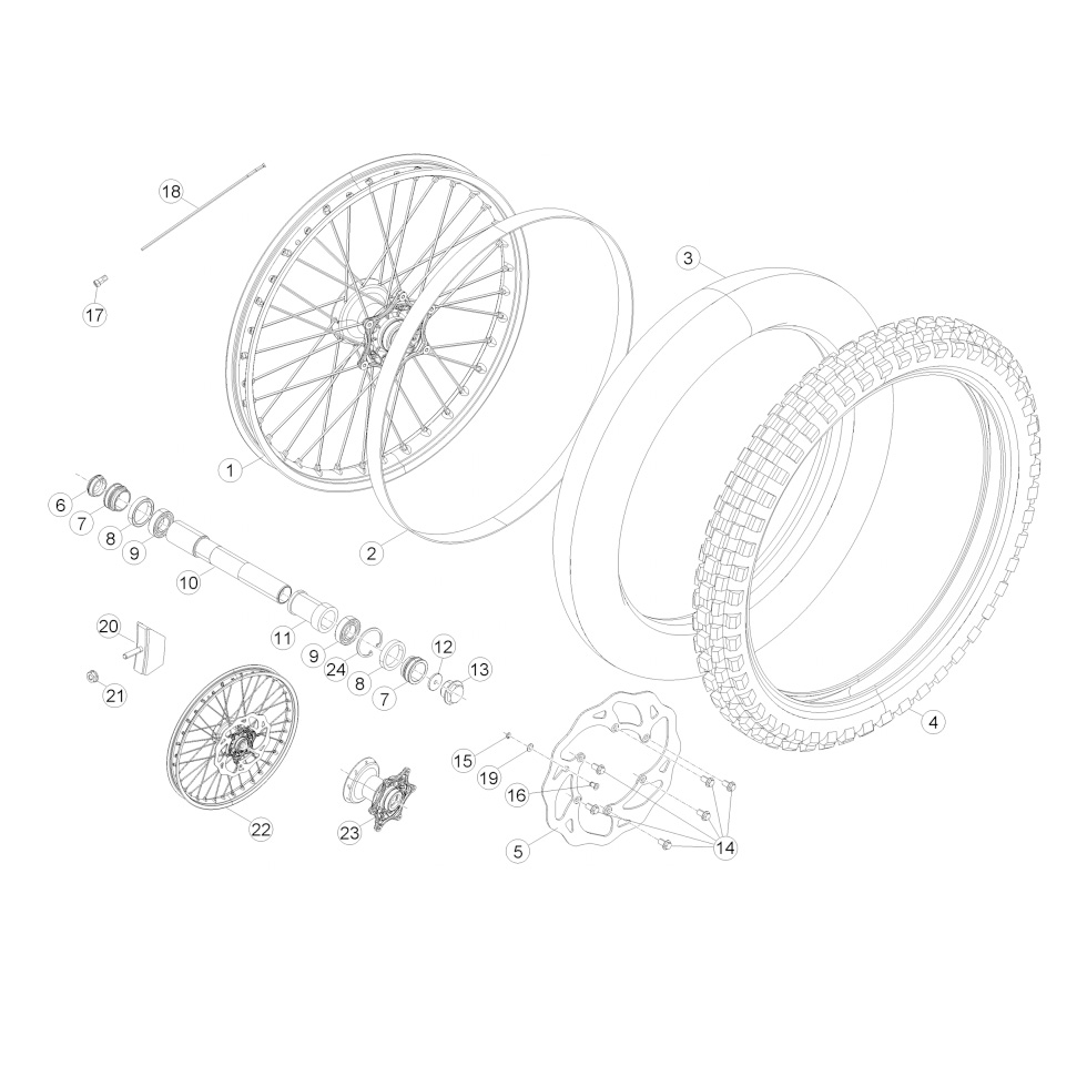 Beta RR350 14 Vorderrad Ersatzteile Beta RR350 14 Vorderrad Ersatzteile