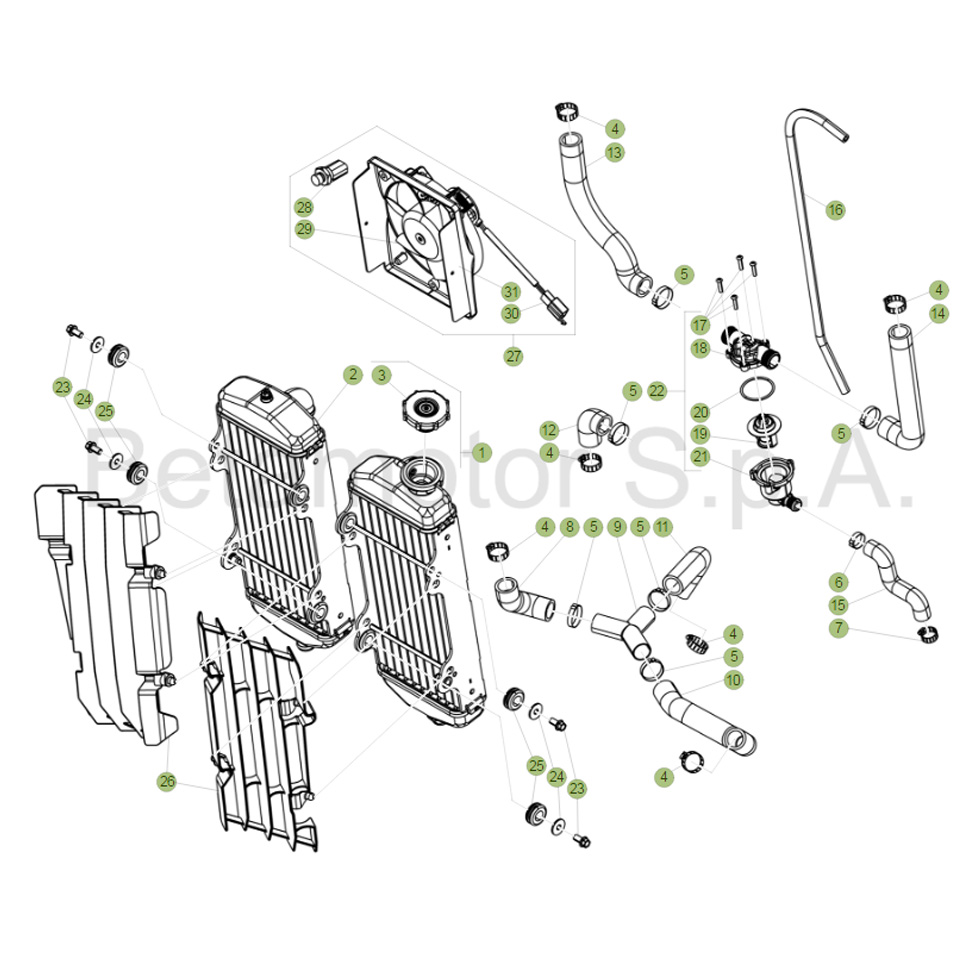 Beta RR350 16 Kühlsystem Ersatzteile