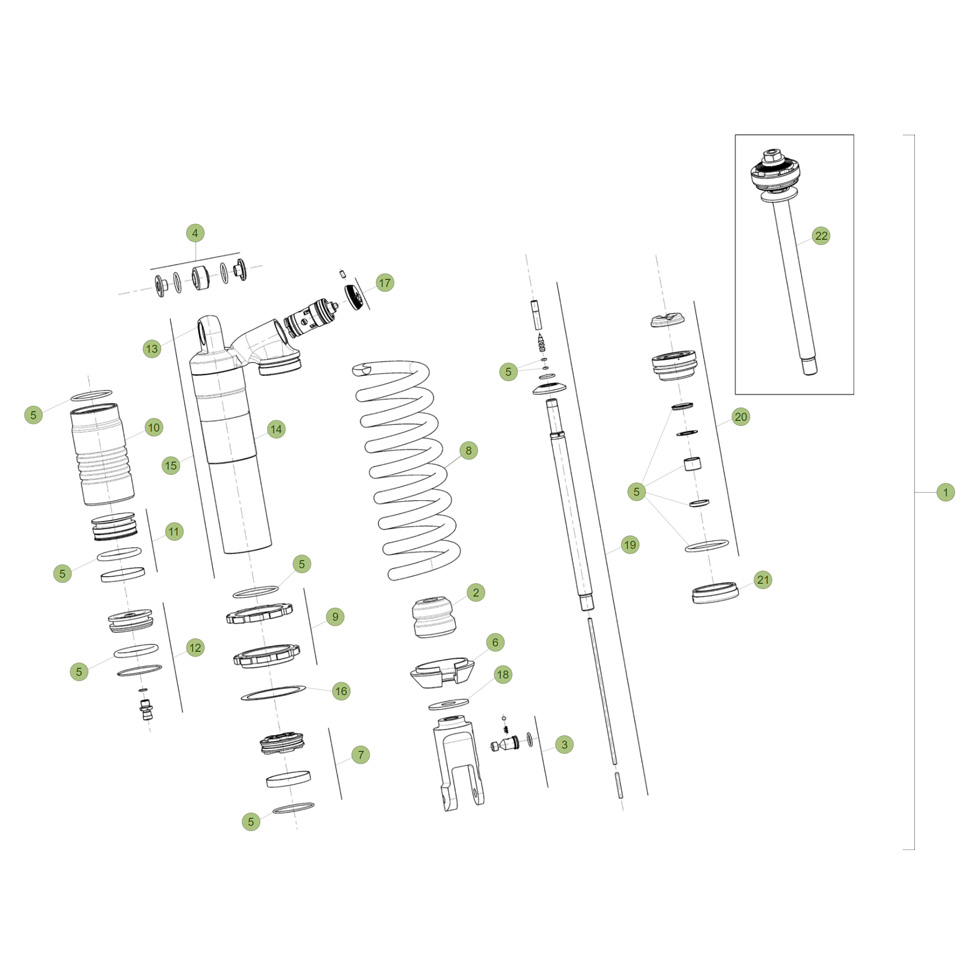 Beta RR390 17 Schwingarm/Federbein 2 Ersatzteile