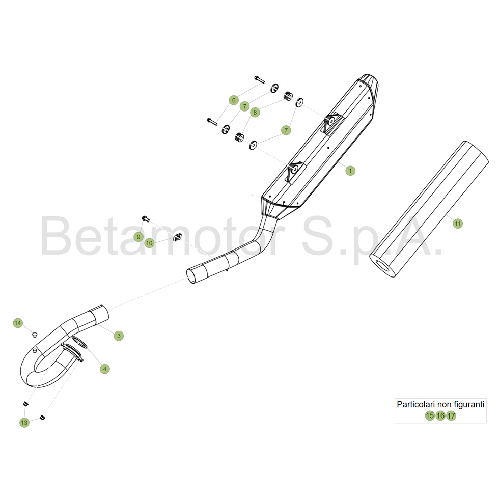 Beta RR390 17 Auspuffsystem Ersatzteile