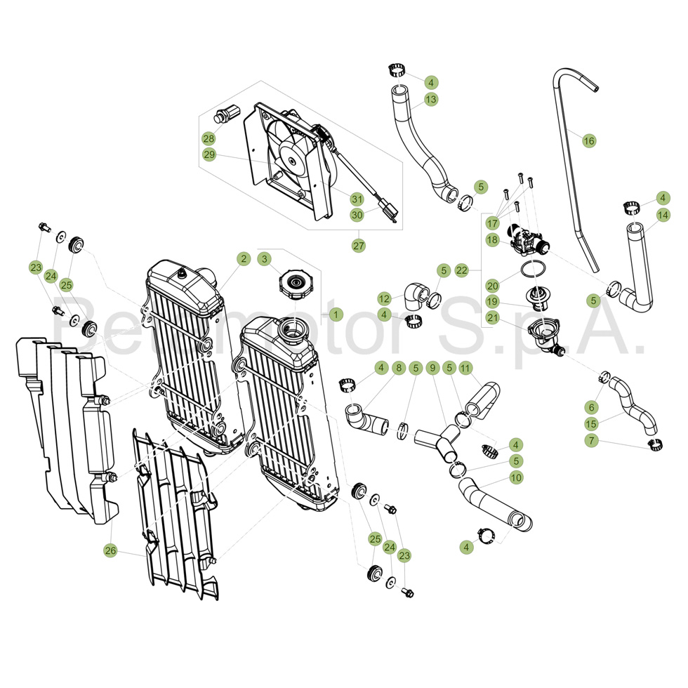Beta RR390 17 Kühlsystem Ersatzteile