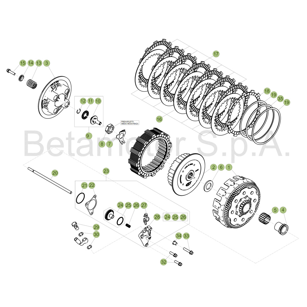 Beta RR390 17 Primärtrieb/Kupplung Ersatzteile Beta RR390 17 Primärtrieb/Kupplung Ersatzteile