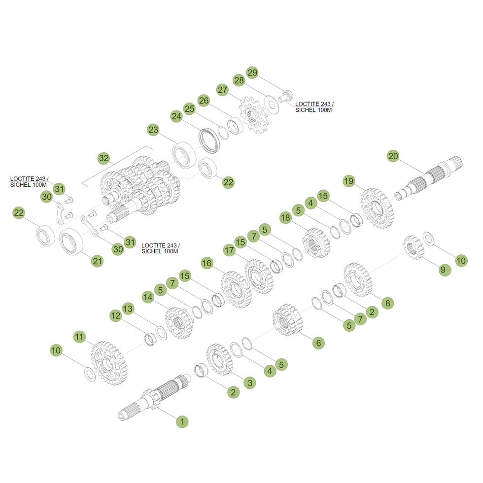 Beta RR390 17 Getriebe Ersatzteile
