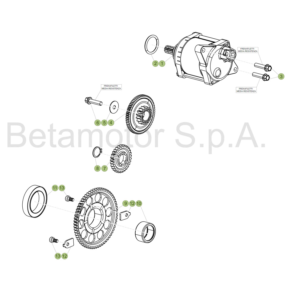 Beta RR390 17 Elektrostarter Ersatzteile
