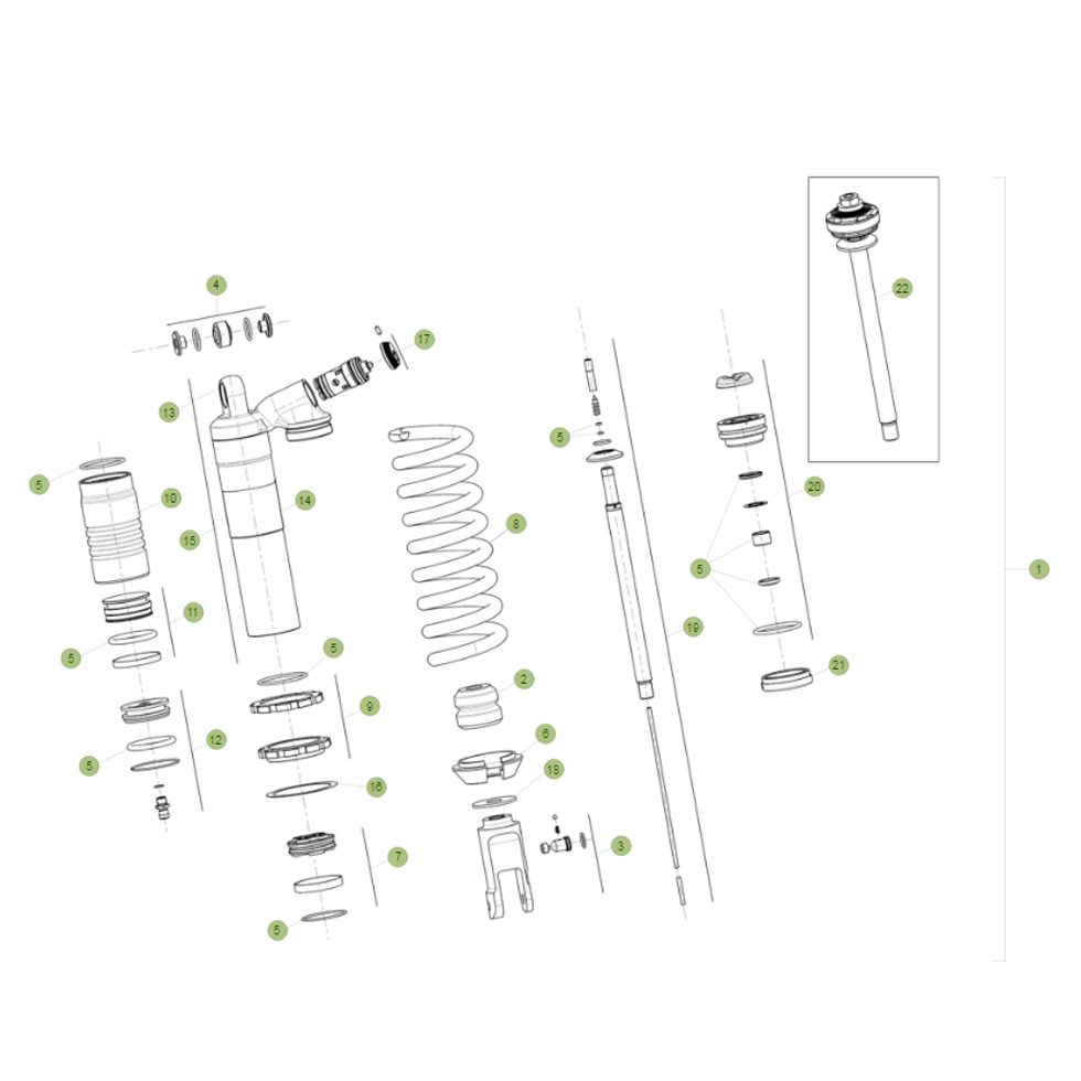Beta RR350 EFI 15 Schwingarm/Federbein 2 Ersatzteile