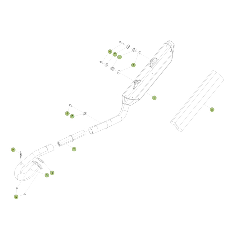 Beta RR350 EFI 15 Auspuffsystem Ersatzteile
