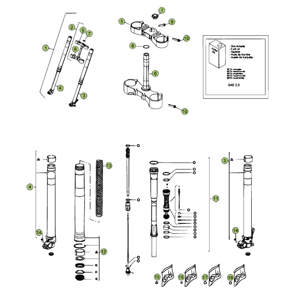 Beta RR350 Factory 12 Gabel 2 Ersatzteile