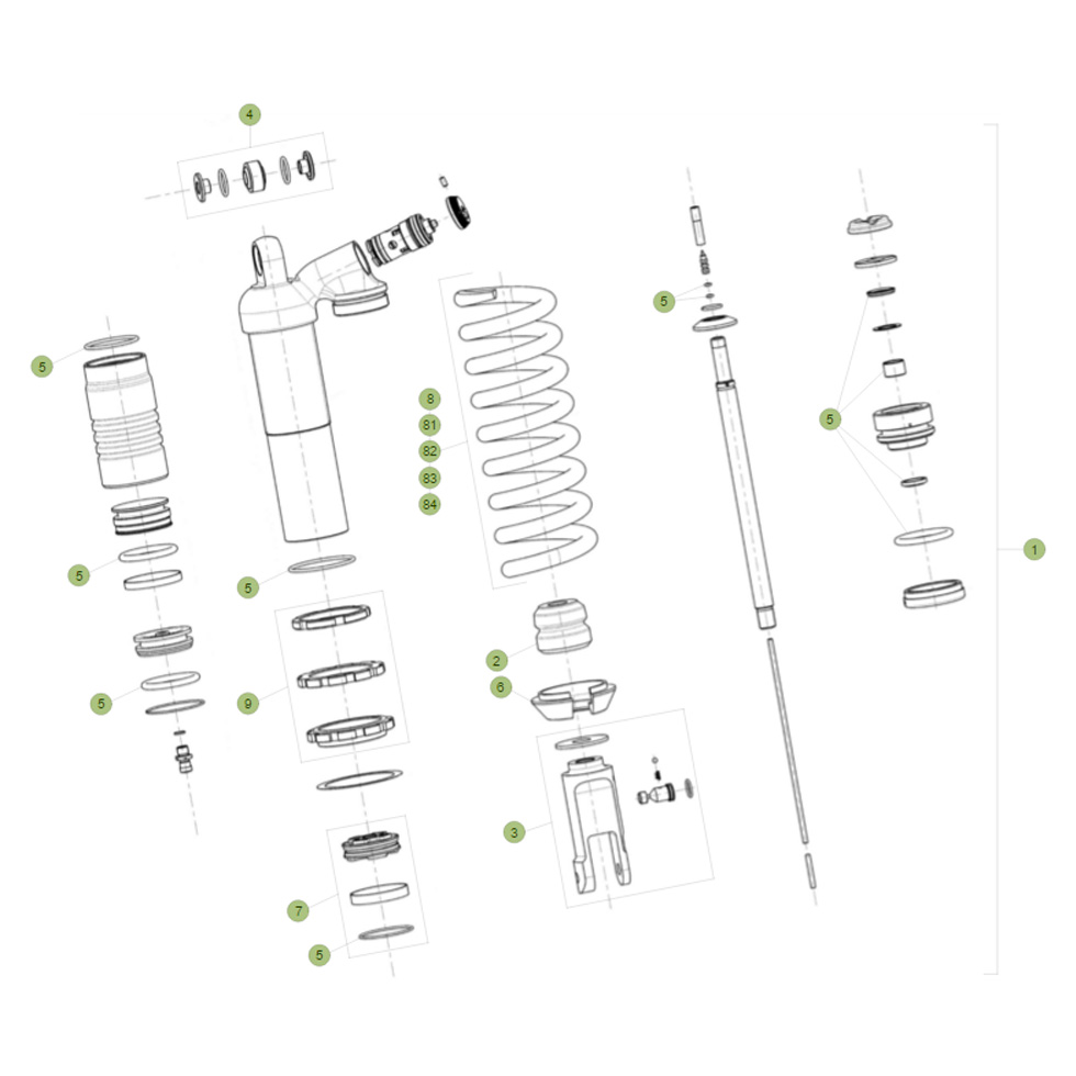 Beta RR350 Factory 14 Schwingarm/Federbein 2 Ersatzteile