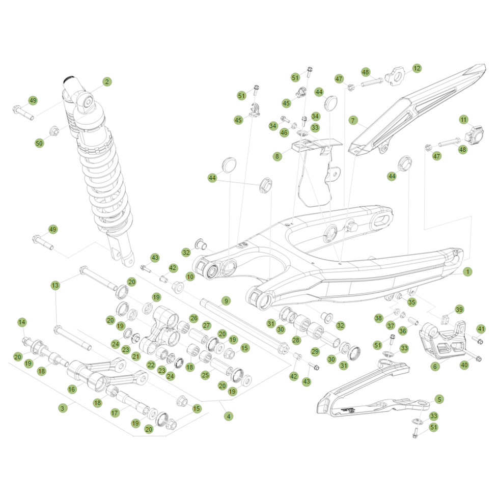 Beta RR350 Racing 15 Schwingarm/Federbein 1 Ersatzteile Beta RR350 Racing 15 Schwingarm/Federbein 1 Ersatzteile
