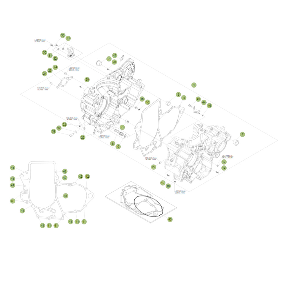 Beta RR350 Racing 15 Motorgehäuse 1 Ersatzteile