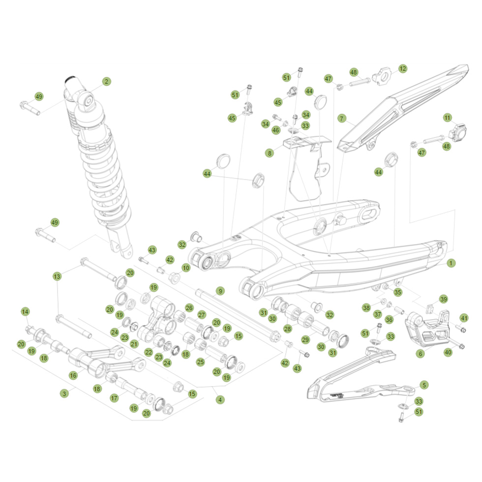 Beta RR350 Racing 16 Schwingarm/Federbein 1 Ersatzteile Beta RR350 Racing 16 Schwingarm/Federbein 1 Ersatzteile