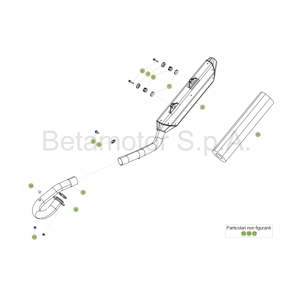 Beta RR350 Racing 17 Auspuffsystem Ersatzteile Beta RR350 Racing 17 Auspuffsystem Ersatzteile